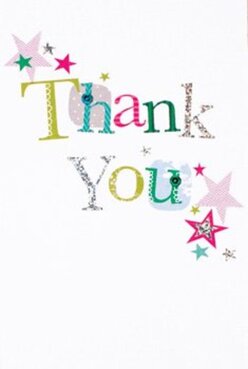 This thank you card captures a sense of delight and creative flair, much like the cheerful vibe around Teddington Lock. The words 'Thank You' stretch across the front, each letter a patchwork of vivid colours-zesty lime, lively magenta, and serene blue-intertwined with subtle patterns and textures. The hand-stitched look of certain letters, plus touches of glittering silver, convey the careful craftsmanship and attention to detail found in Teddington's local flower shops. Sprinkled throughout are stars in playful shades of teal, gold, and deep pink, giving the effect of confetti dancing after a joyous celebration in Jubilee Gardens. The smooth, white background is the perfect stage for these elements, helping every colour and sparkle shine, as fresh as a morning walk on Church Road. Imagining this card paired with a vibrant bouquet, it's clear the design-thoughtful and artistic-embodies the creative sensibility and heartfelt appreciation that define Teddington. Receiving this card with flowers feels like a personal gesture-a warm, memorable thank you from your favourite local florist.